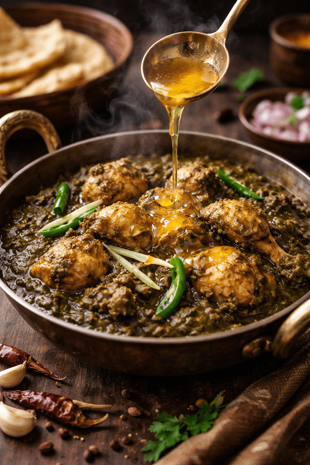 Desi Ghee Chicken Saag